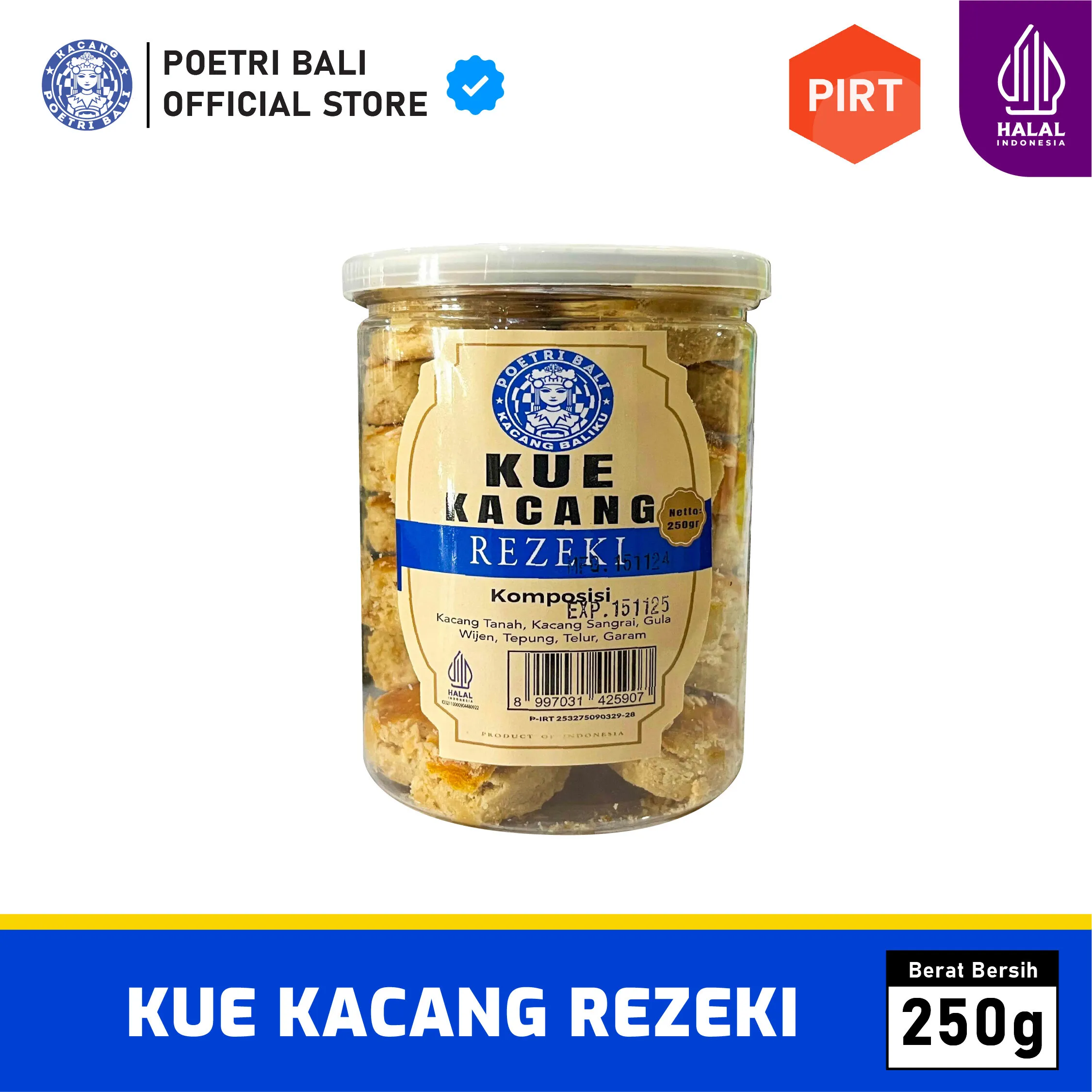 Poetri Bali Kue Kacang Rezeki 250gr Poetri Bali Official