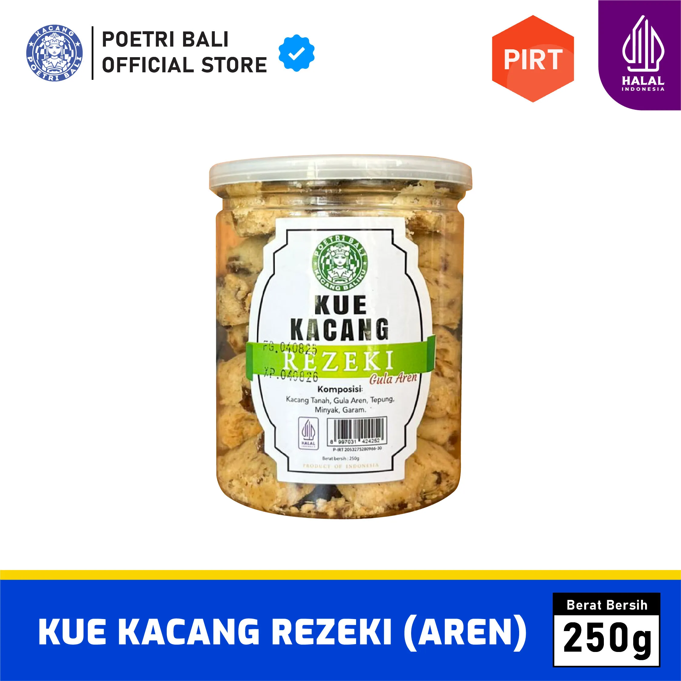Poetri Bali Kue Kacang Gula Aren 250gr Poetri Bali Official